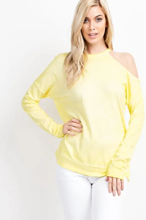 Single Shoulder Loose Fit Top - Yellow