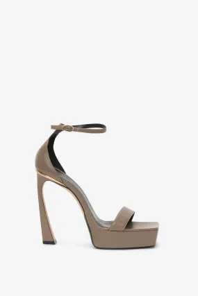 Squared Toe Platform Sandal in Beige