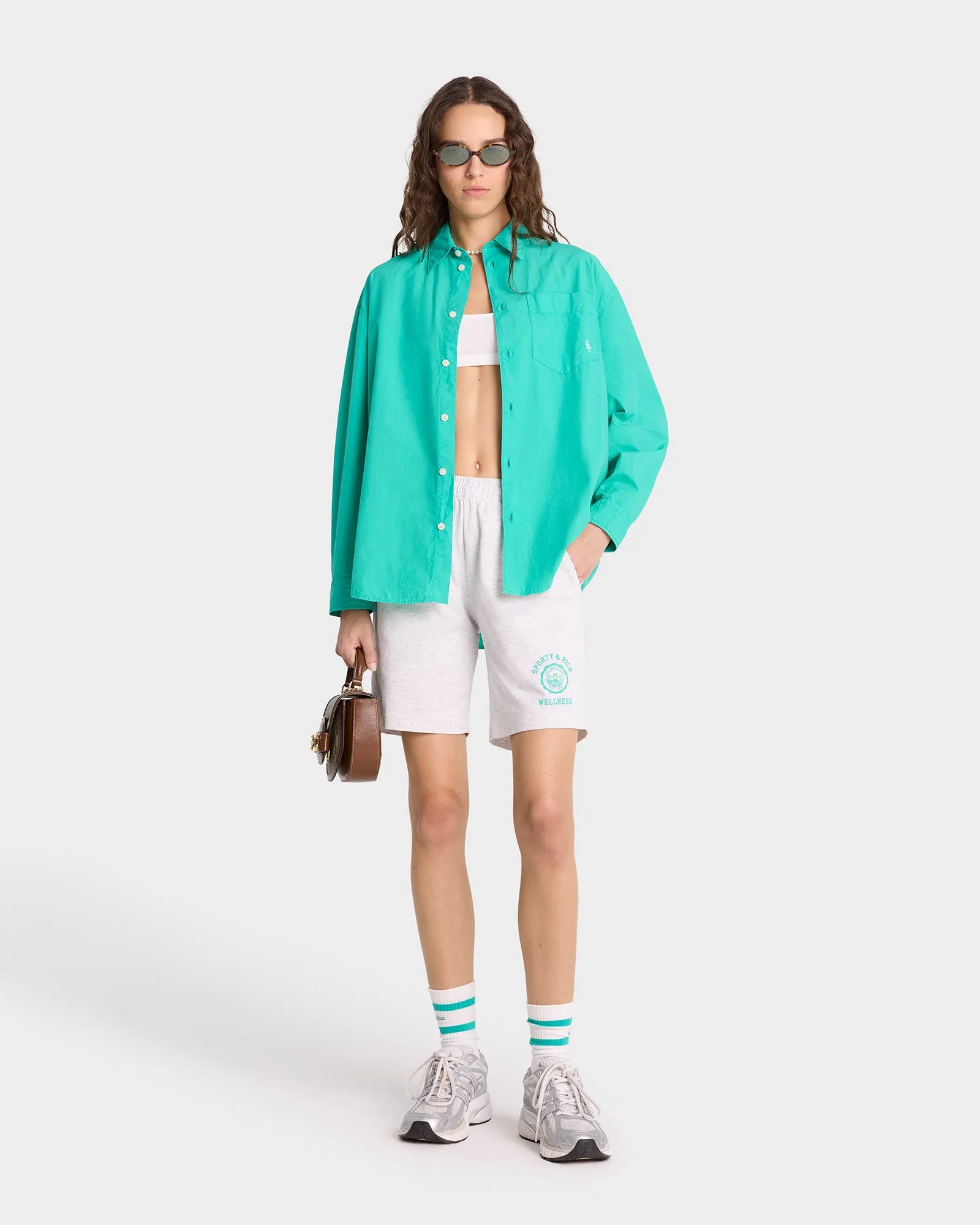 SRC Oversized Shirt - Caribbean/White