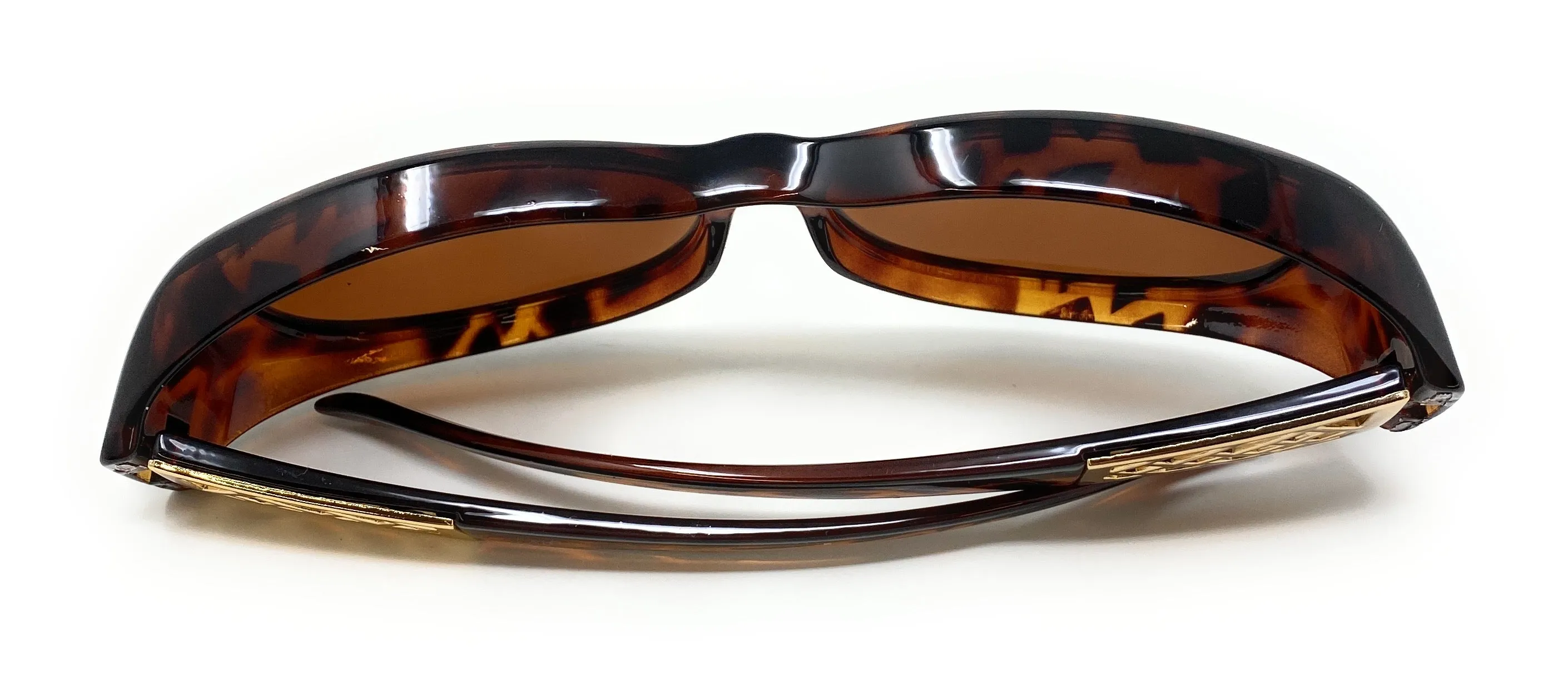 Sunglasses Optical Covers Polarised Brown with Gold Detail