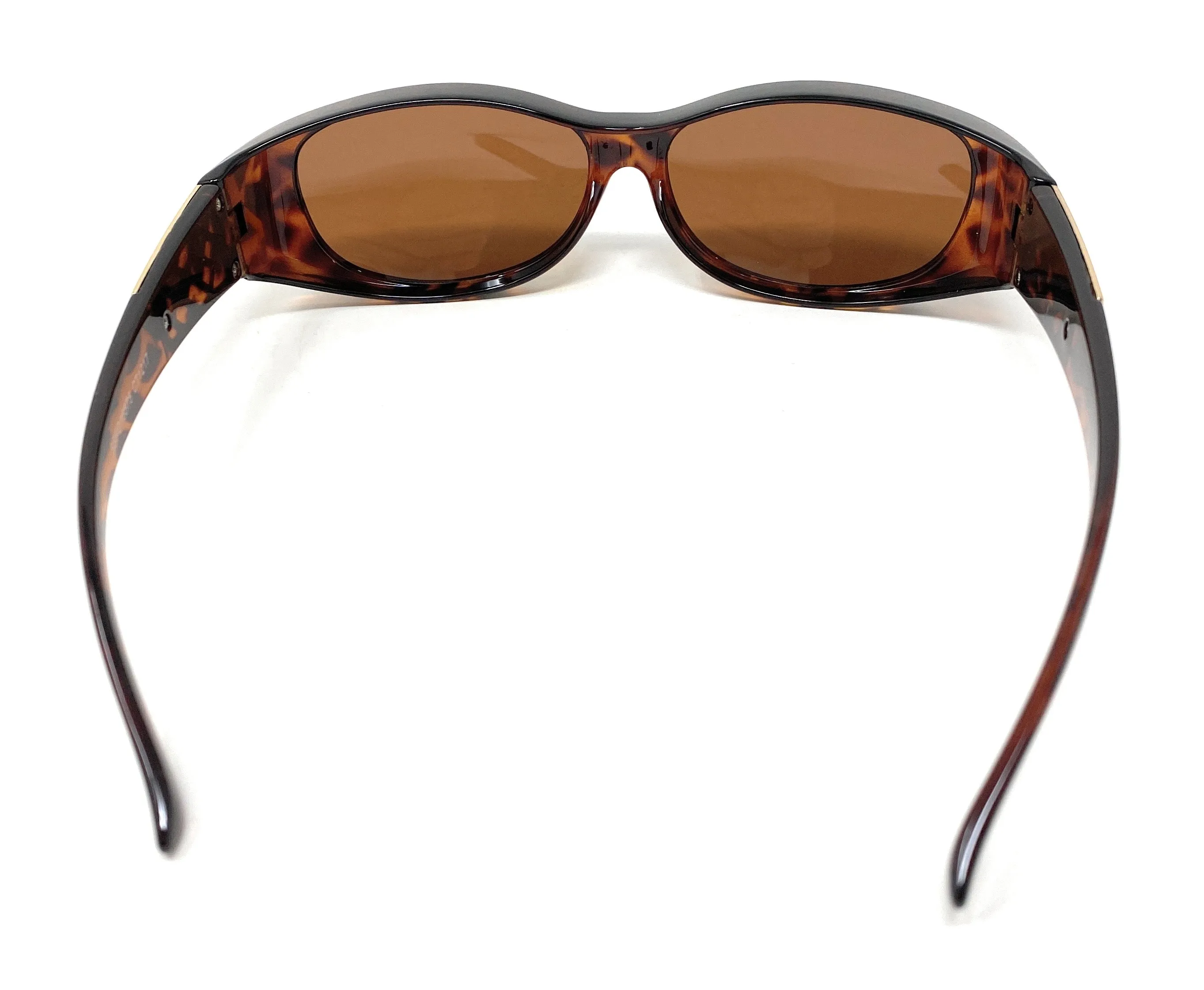 Sunglasses Optical Covers Polarised Brown with Gold Detail