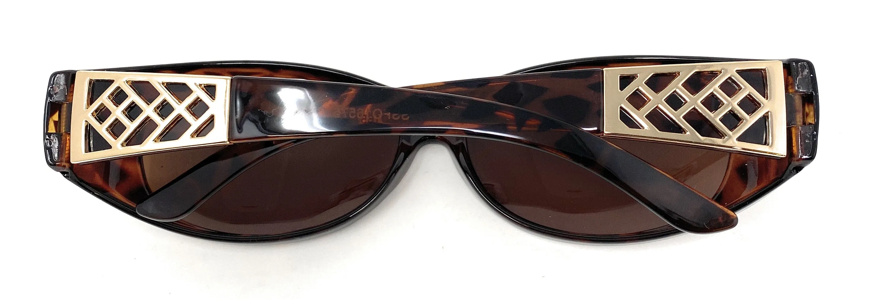 Sunglasses Optical Covers Polarised Brown with Gold Detail