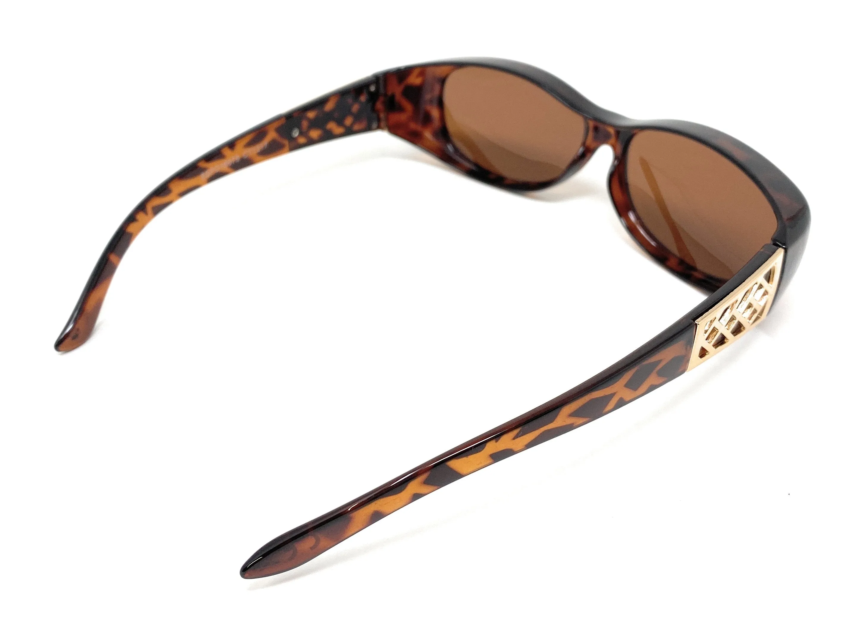 Sunglasses Optical Covers Polarised Brown with Gold Detail