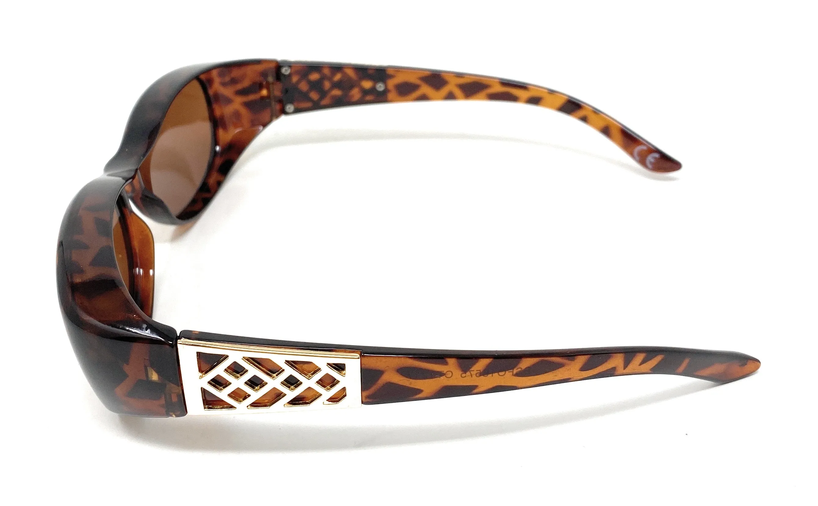 Sunglasses Optical Covers Polarised Brown with Gold Detail