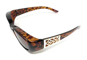 Sunglasses Optical Covers Polarised Brown with Gold Detail