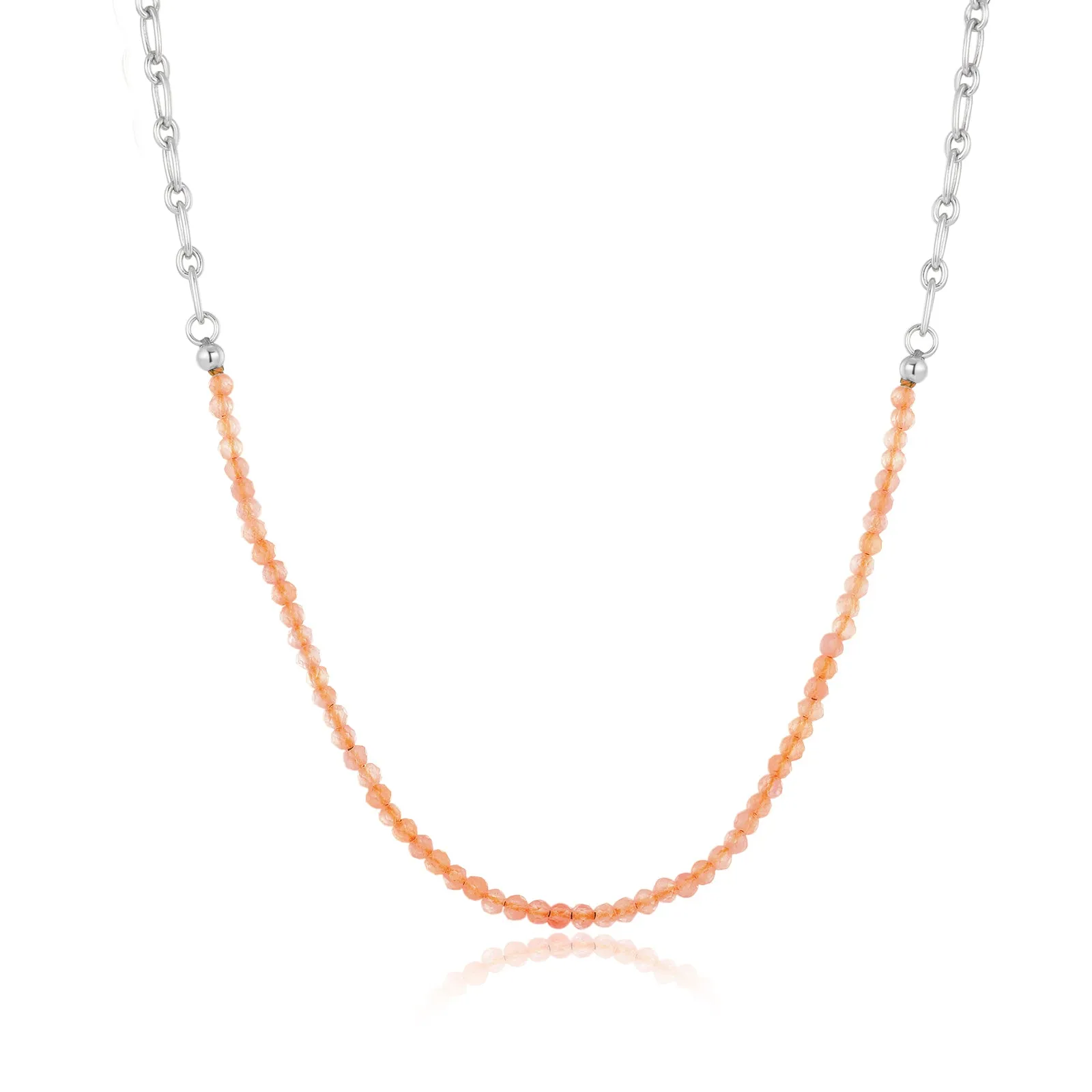 Sunstone Silver Oval Link Necklace Chain