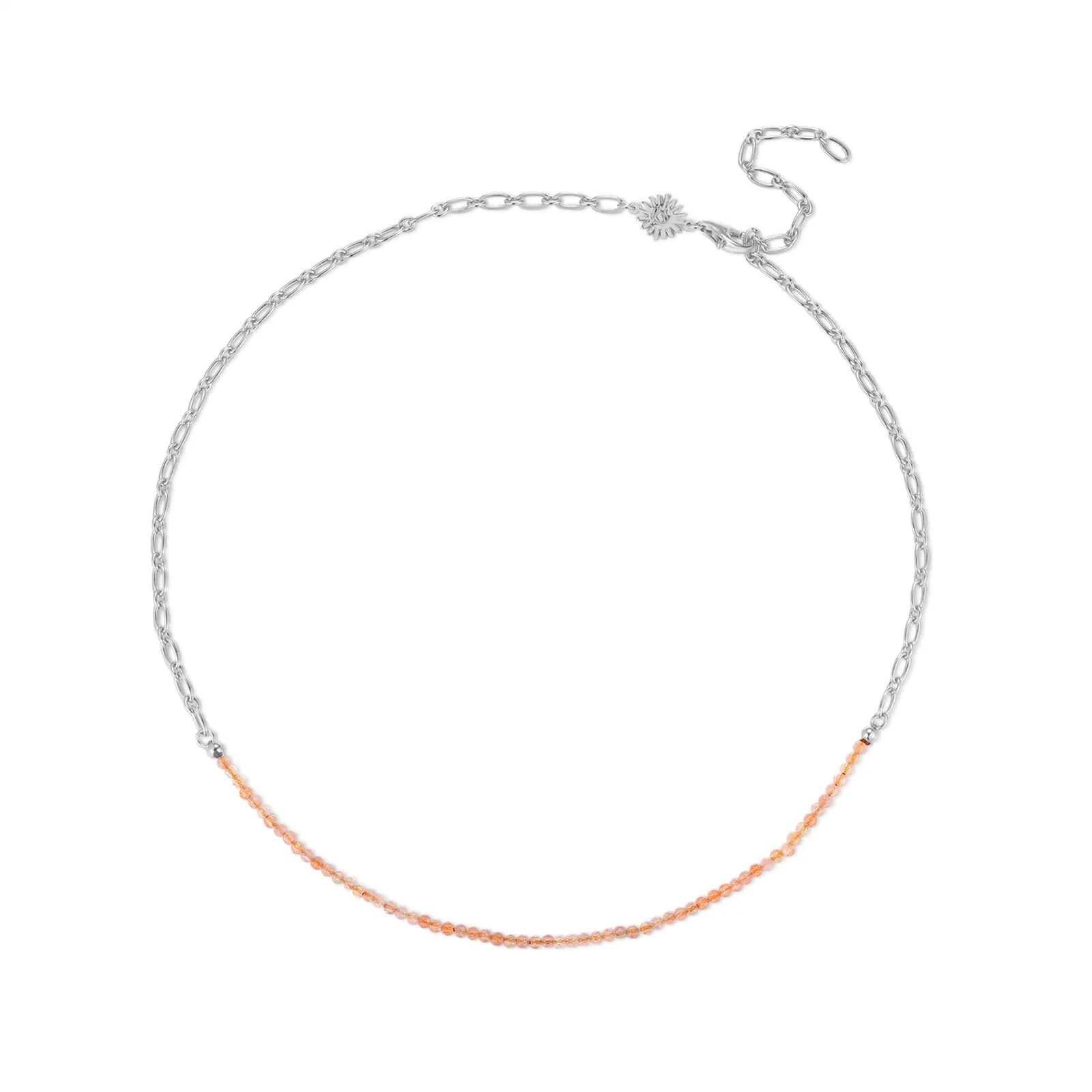 Sunstone Silver Oval Link Necklace Chain