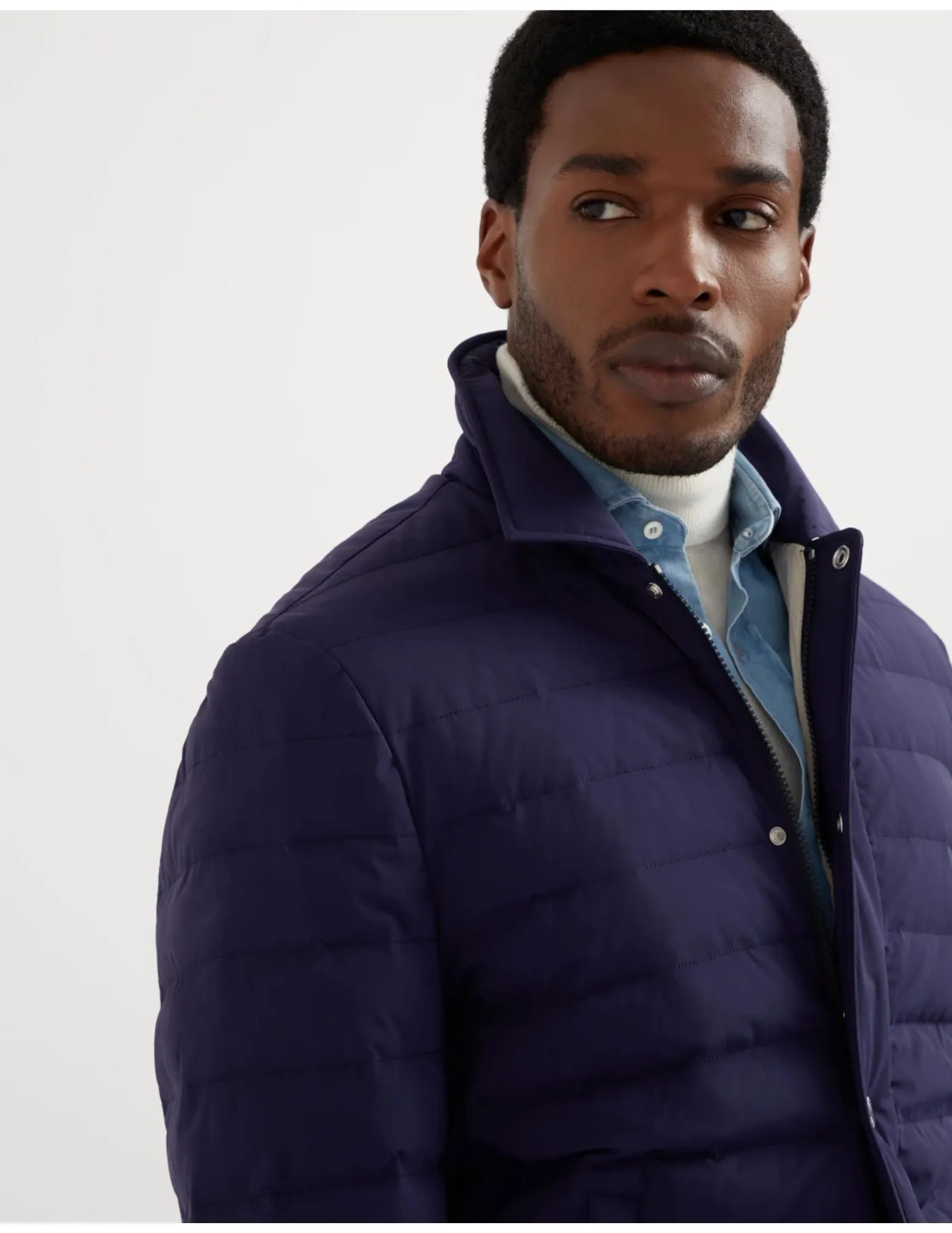 Taffeta Down Jacket | Indigo