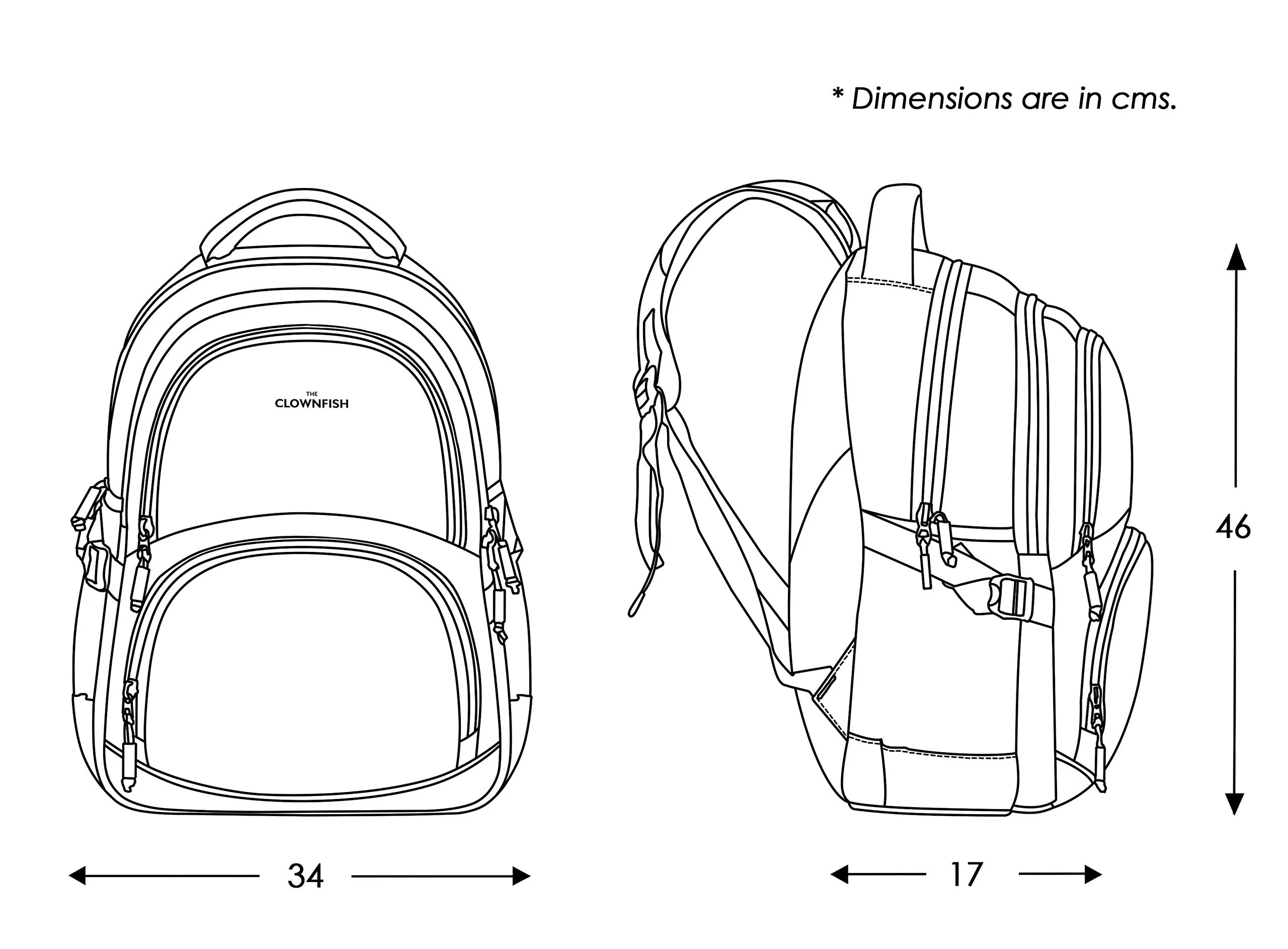 THE CLOWNFISH 26 Ltrs Black Laptop Backpack (TCFBPPO-TH156CBL1)