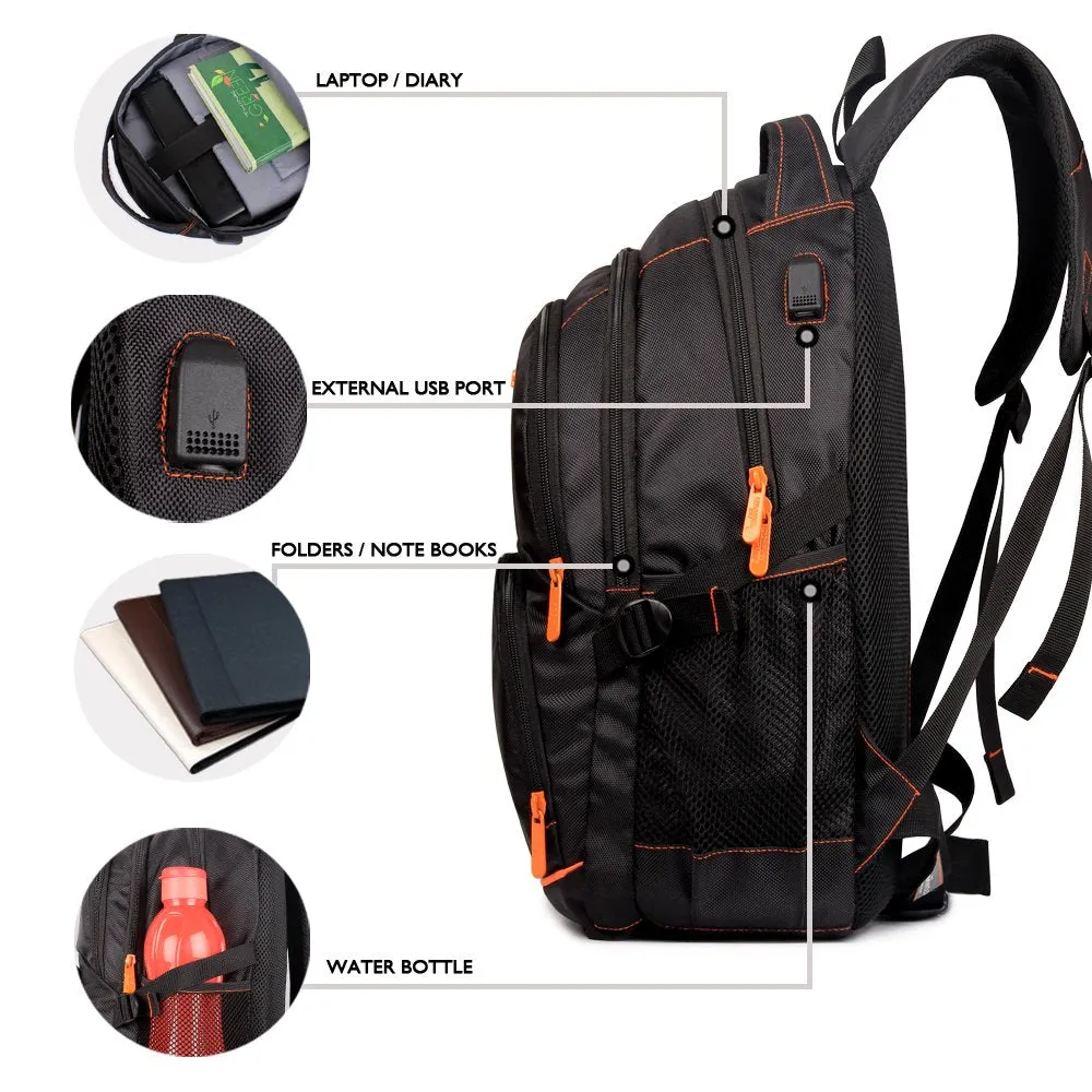 THE CLOWNFISH 26 Ltrs Black Laptop Backpack (TCFBPPO-TH156CBL1)