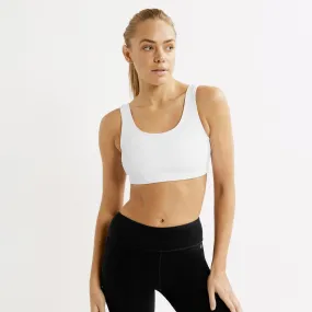 The Original Bella Bustiere- Sports bra, Scoop Back- White ( Size 14 only)