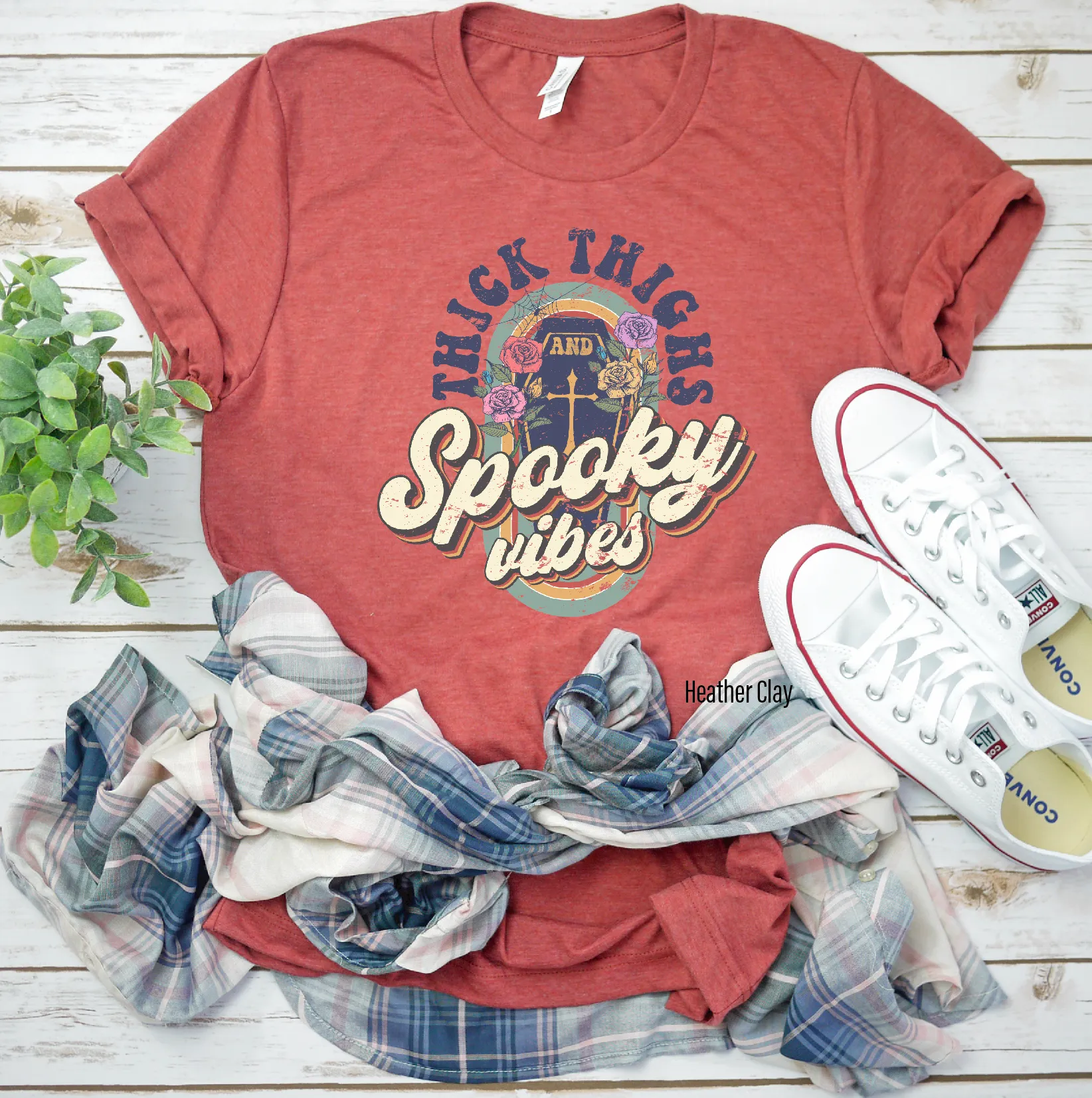 Thick Thighs and Spooky Vibes Halloween Tee