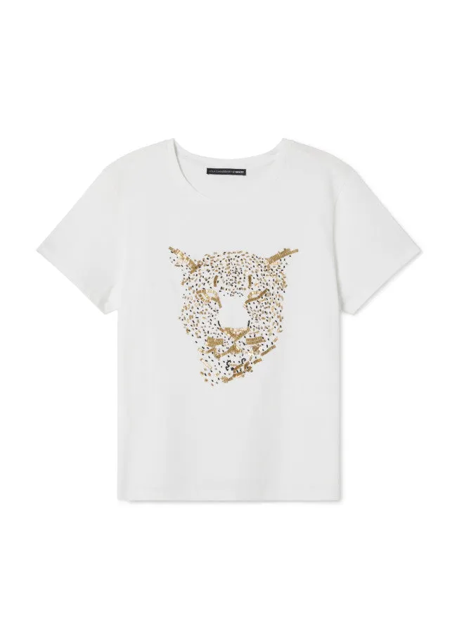 TIGER  GOLD EMBROIDERY T-SHIRT