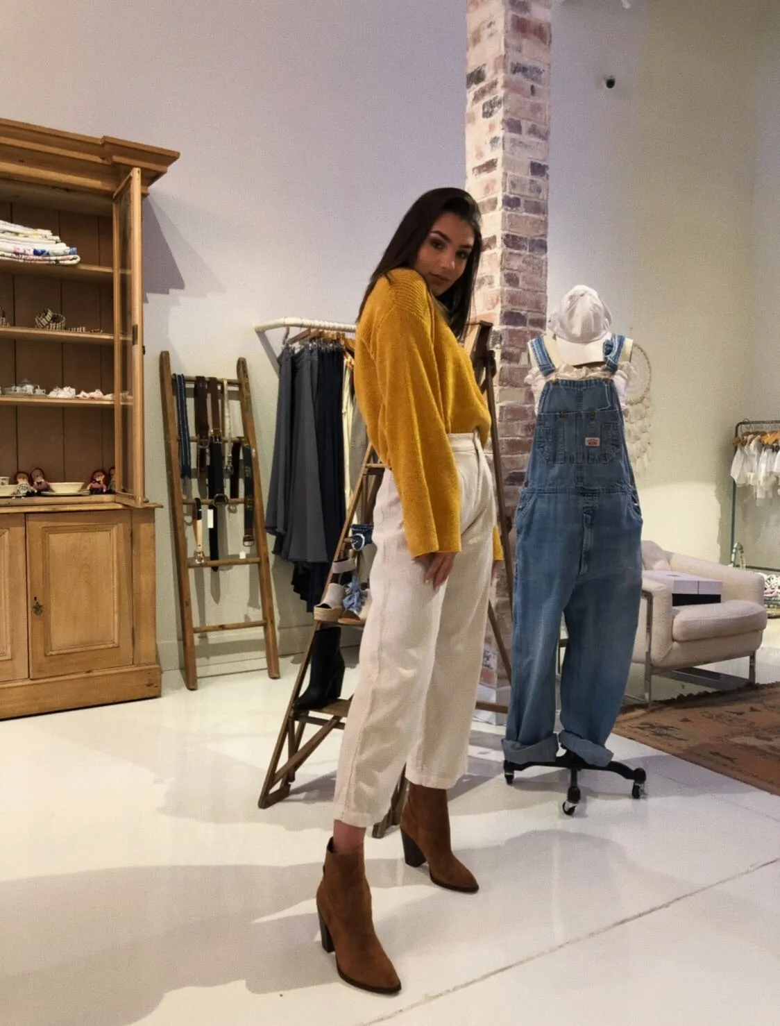 TJD Mustard Bell Sleeve Sweater