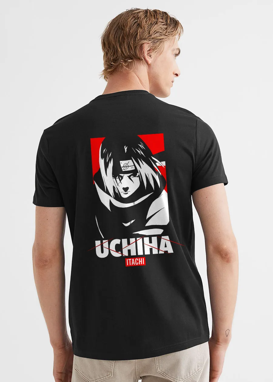 Uchiha Itachi Men Regular Fit Black Half Sleeve T-Shirt