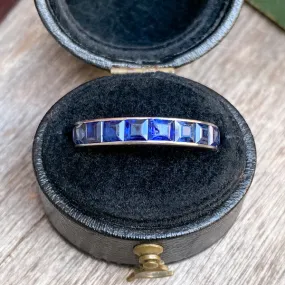 Vintage Sapphire Eternity Band, Size 6 1/4