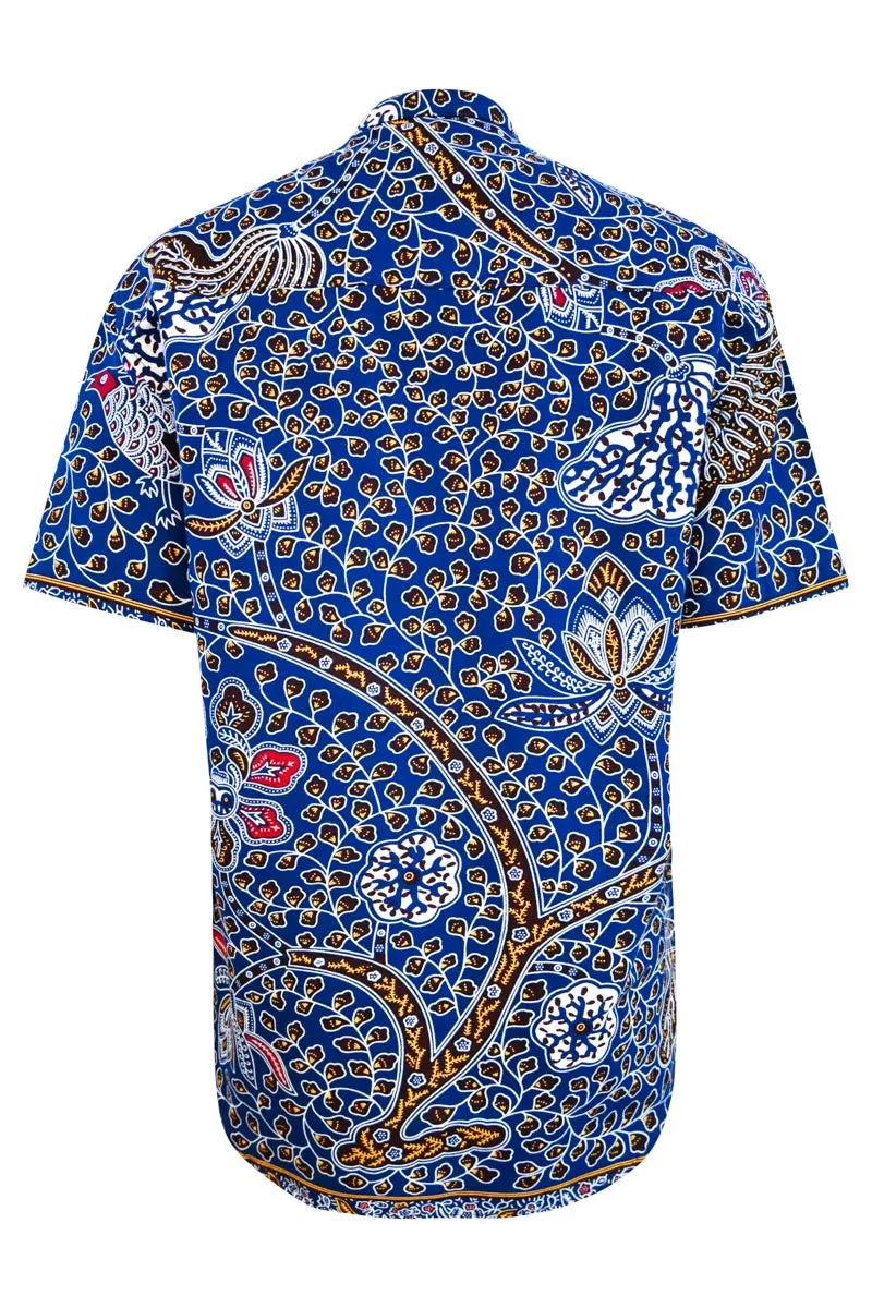 Wale Unisex Shirt - Blue/Red Leaf Trail Print