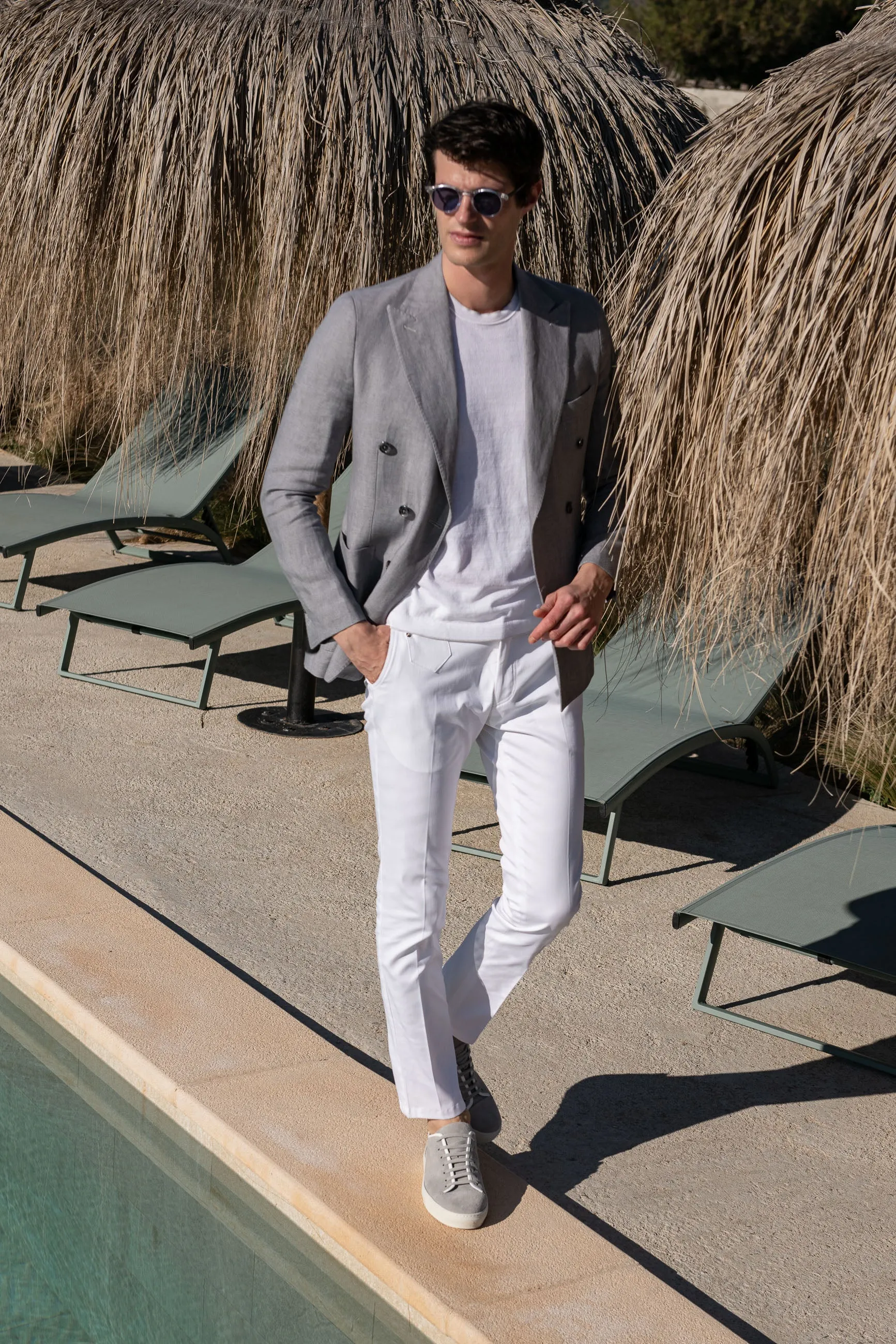 White cotton Sirmione trousers - Made in Italy