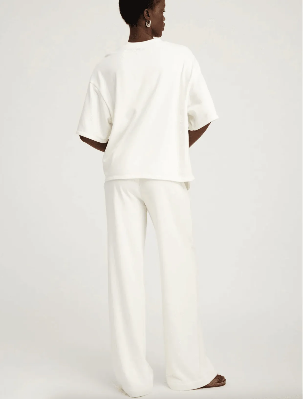 White Cotton Terry Baggy Sweatpants by SPRWMN