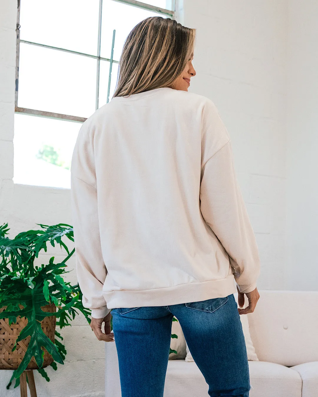 Wifey Patch Sweatshirt - Oatmeal