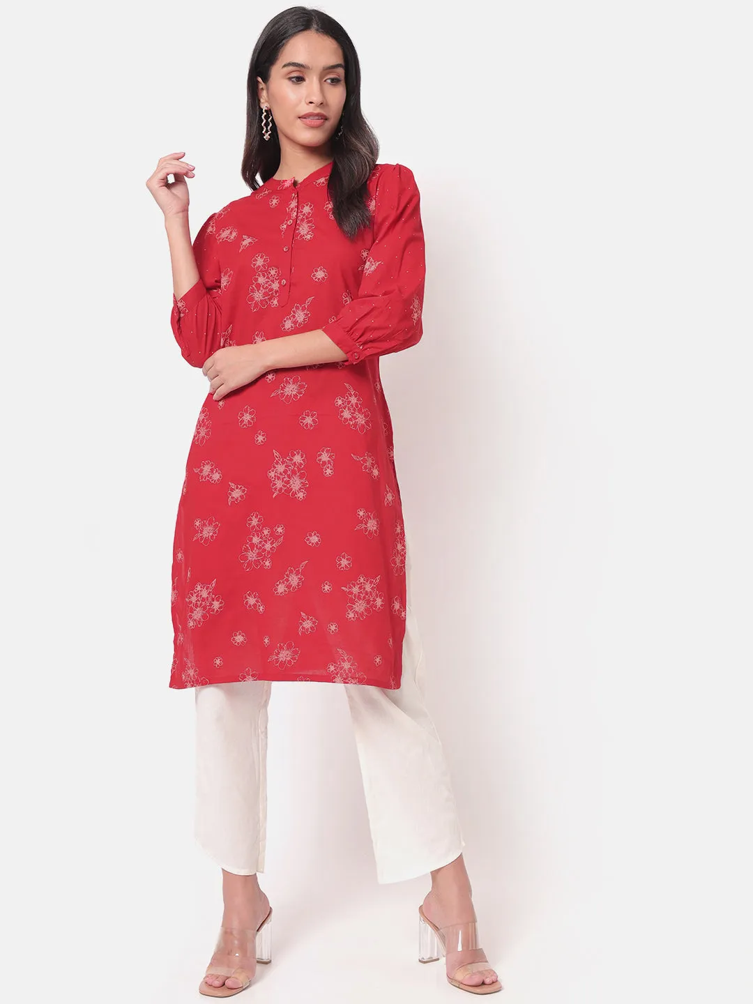 With Love Bandhgala Red Kurta