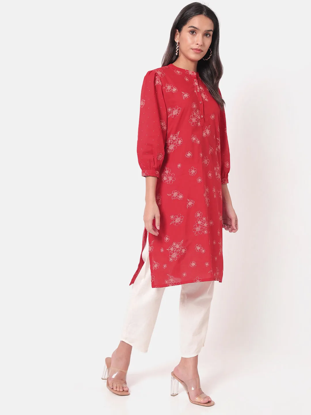 With Love Bandhgala Red Kurta