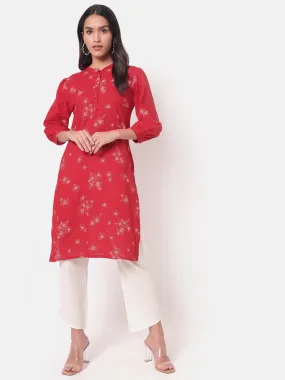 With Love Bandhgala Red Kurta