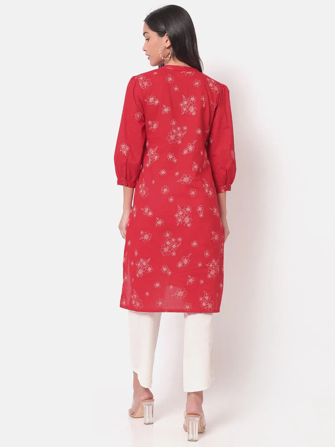 With Love Bandhgala Red Kurta