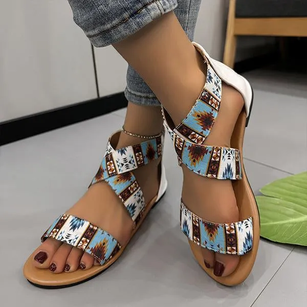 Women's Casual Ethnic Flat Roman Sandals 02308891S