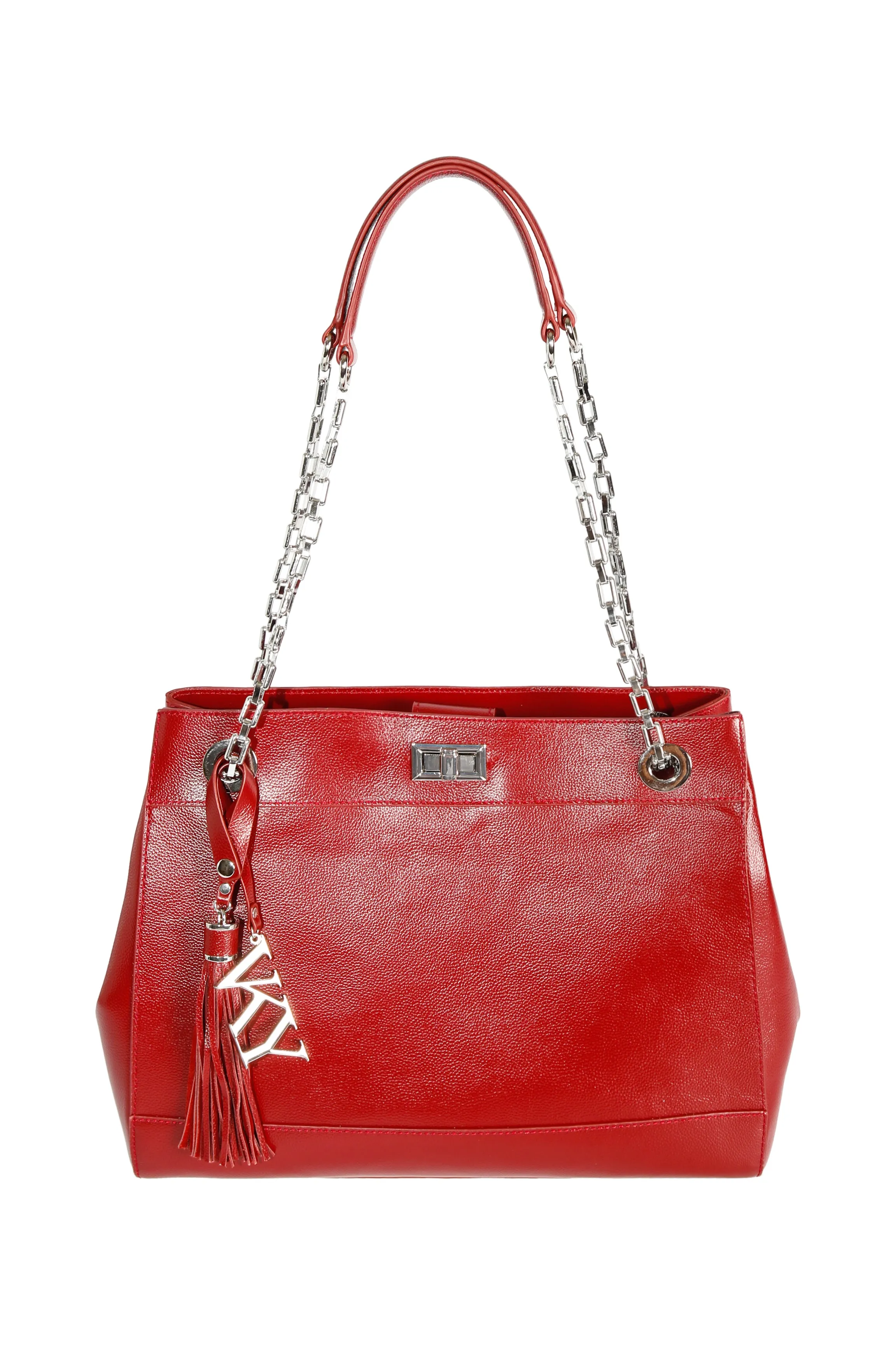 Womens Vky Original Leila Shoulder Classic Leather Bag Handbag - Red