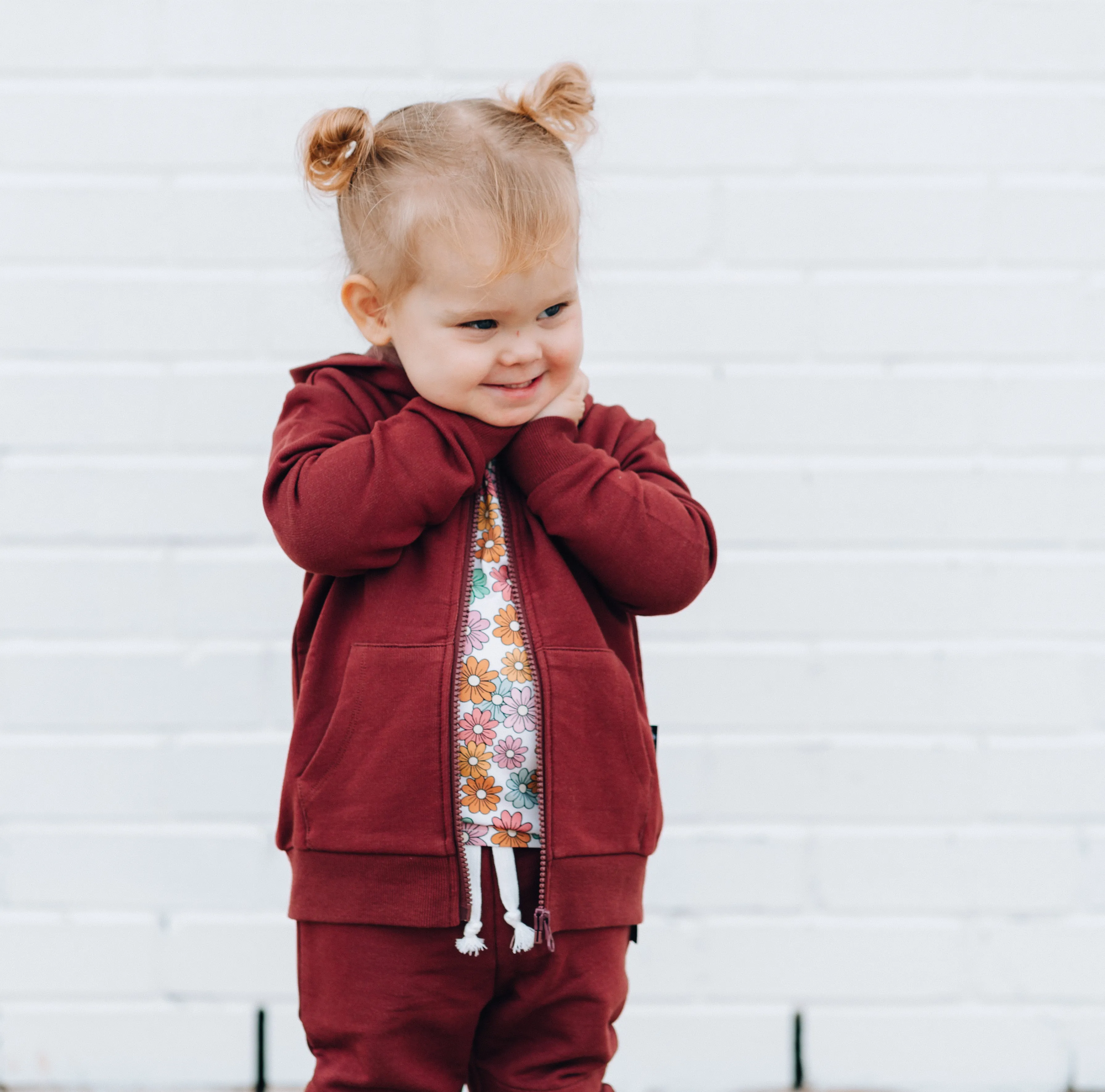 ZIP HOODIE- Oxblood Bamboo French Terry